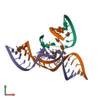 PDB entry 3bbk coloured by chain, front view.