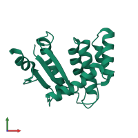 PDB entry 3bci coloured by chain, front view.