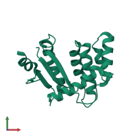PDB entry 3bd2 coloured by chain, front view.