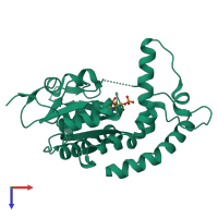 PDB entry 3bd9 coloured by chain, top view.