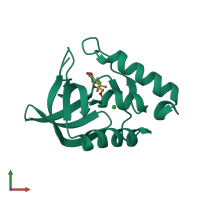 PDB entry 3bdc coloured by chain, front view.