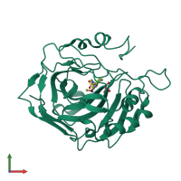 PDB entry 3bet coloured by chain, front view.