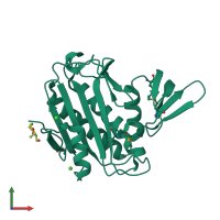 PDB entry 3bfm coloured by chain, front view.