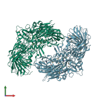 PDB entry 3bga coloured by chain, front view.