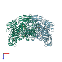 PDB entry 3bga coloured by chain, top view.
