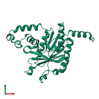 PDB entry 3bh0 coloured by chain, front view.