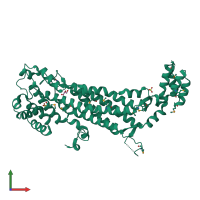 PDB entry 3bhg coloured by chain, front view.