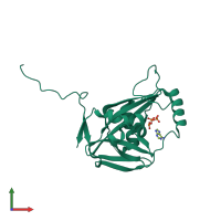 PDB entry 3bho coloured by chain, front view.