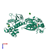 PDB entry 3bif coloured by chain, top view.