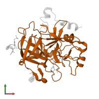 Thrombin heavy chain in PDB entry 3biv, assembly 1, front view.