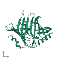 PDB entry 3bk5 coloured by chain, front view.