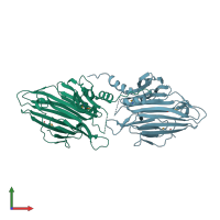 PDB entry 3blc coloured by chain, front view.