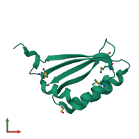 PDB entry 3bm7 coloured by chain, front view.