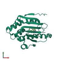 PDB entry 3bmy coloured by chain, front view.