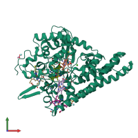 PDB entry 3bnh coloured by chain, front view.