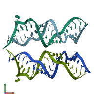 PDB entry 3bnn coloured by chain, front view.