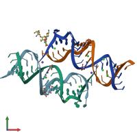 PDB entry 3bnq coloured by chain, front view.