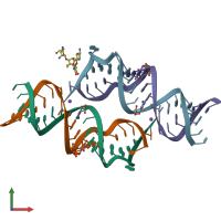 PDB entry 3bnr coloured by chain, front view.