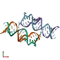 PDB entry 3bns coloured by chain, front view.