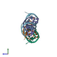 PDB entry 3bns coloured by chain, side view.