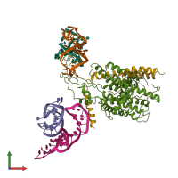 PDB entry 3bo0 coloured by chain, front view.