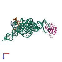 PDB entry 3bo4 coloured by chain, top view.