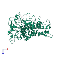 PDB entry 3bon coloured by chain, top view.