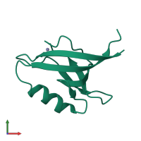 PDB entry 3bpu coloured by chain, front view.