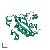 PDB entry 3bqg coloured by chain, front view.