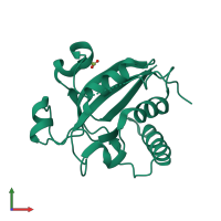 PDB entry 3bqh coloured by chain, front view.