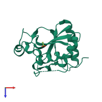 PDB entry 3bqh coloured by chain, top view.