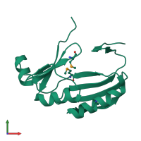 PDB entry 3bqx coloured by chain, front view.