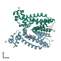 PDB entry 3br3 coloured by chain, front view.