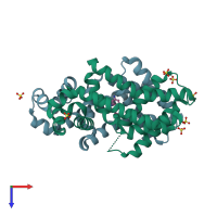 PDB entry 3br3 coloured by chain, top view.