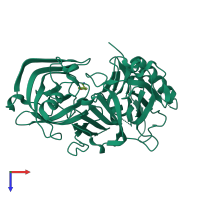 PDB entry 3bra coloured by chain, top view.