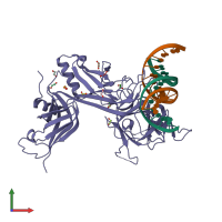PDB entry 3brg coloured by chain, front view.