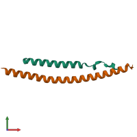 Hetero dimeric assembly 3 of PDB entry 3brv coloured by chemically distinct molecules, front view.