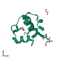 PDB entry 3bs3 coloured by chain, front view.