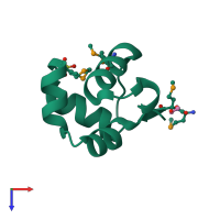 PDB entry 3bs3 coloured by chain, top view.