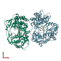 PDB entry 3bsa coloured by chain, front view.