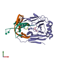 Hetero trimeric assembly 1 of PDB entry 3buc coloured by chemically distinct molecules, front view.
