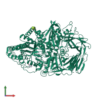 PDB entry 3bup coloured by chain, front view.