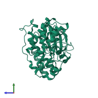 Mitogen-activated protein kinase 14 in PDB entry 3bv3, assembly 1, side view.