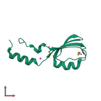 PDB entry 3bv8 coloured by chain, front view.