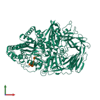 PDB entry 3bvw coloured by chain, front view.
