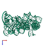 PDB entry 3bwp coloured by chain, top view.