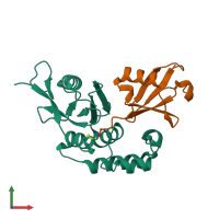 PDB entry 3by4 coloured by chain, front view.