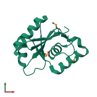 PDB entry 3by5 coloured by chain, front view.