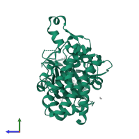 Protein kinase domain-containing protein in PDB entry 3byv, assembly 1, side view.