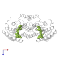 NADPH DIHYDRO-NICOTINAMIDE-ADENINE-DINUCLEOTIDE PHOSPHATE in PDB entry 3byz, assembly 1, top view.